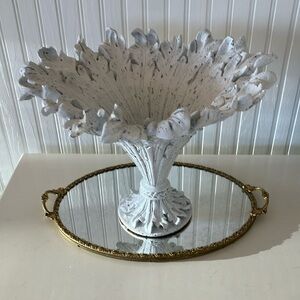 Beautiful Composite Fruit/Display Bowl Shaped As Long Leaves